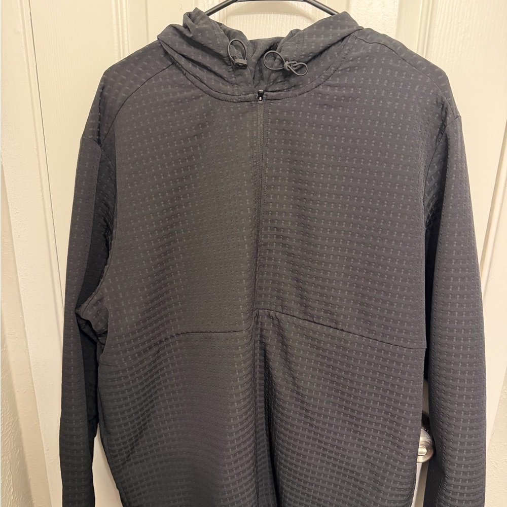 Adidas Men's Black Hooded 1/4 Zip jacket